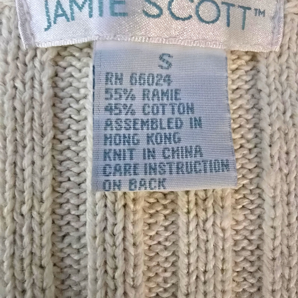 Jamie Scott Ramie Cotton Blend Vest Size S - Picture 3 of 4